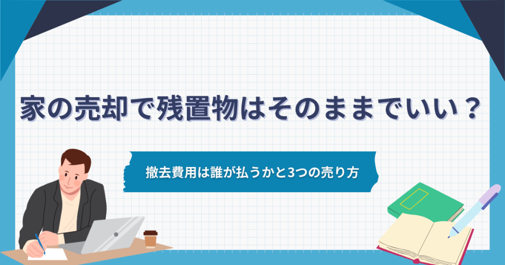 家の売却で残置物はそのままでいい？撤去費用は誰が払うかと3つの売り方